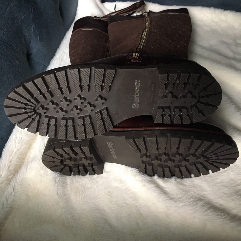 NWT Barbour Ingrid Tall Dark Brown Boots - Picture 8 of 16